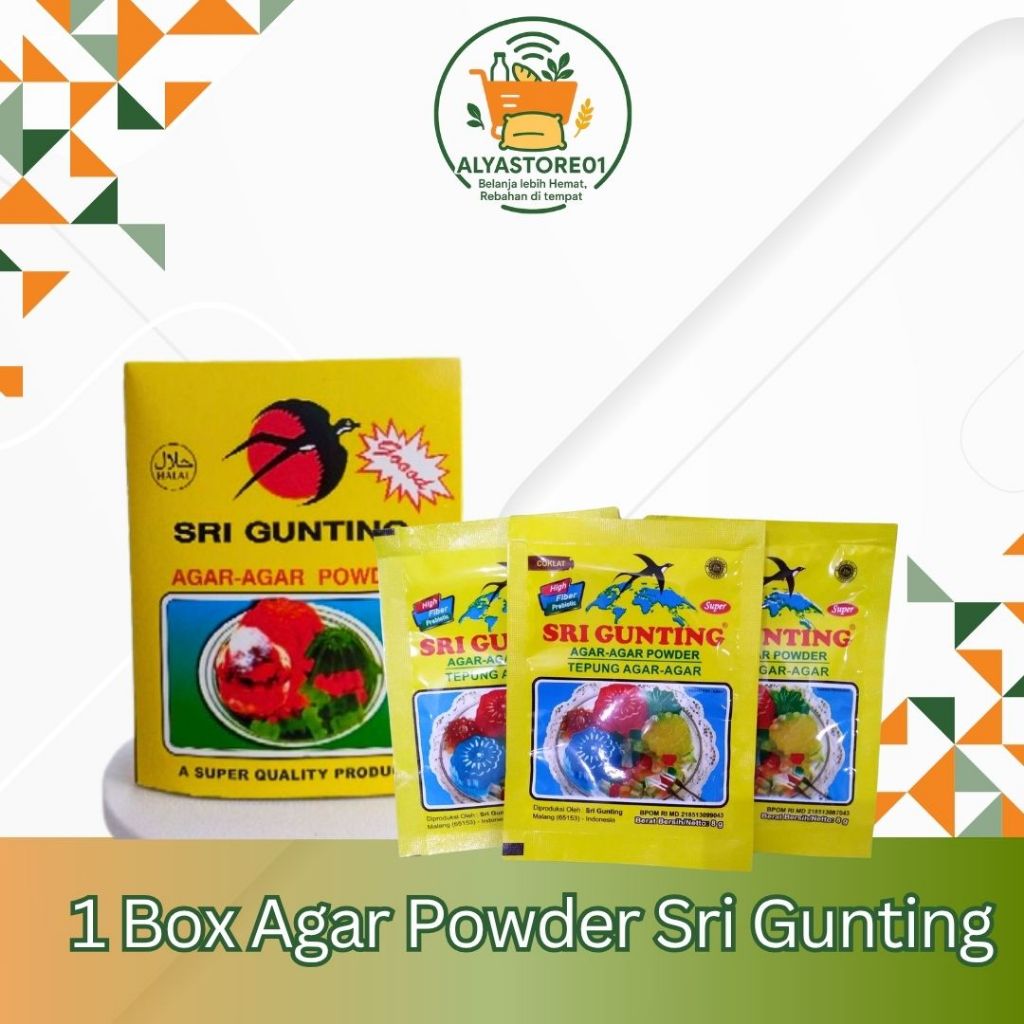 

PROMO HEMAT 12 SACHET JELLY / AGAR AGAR POWDER