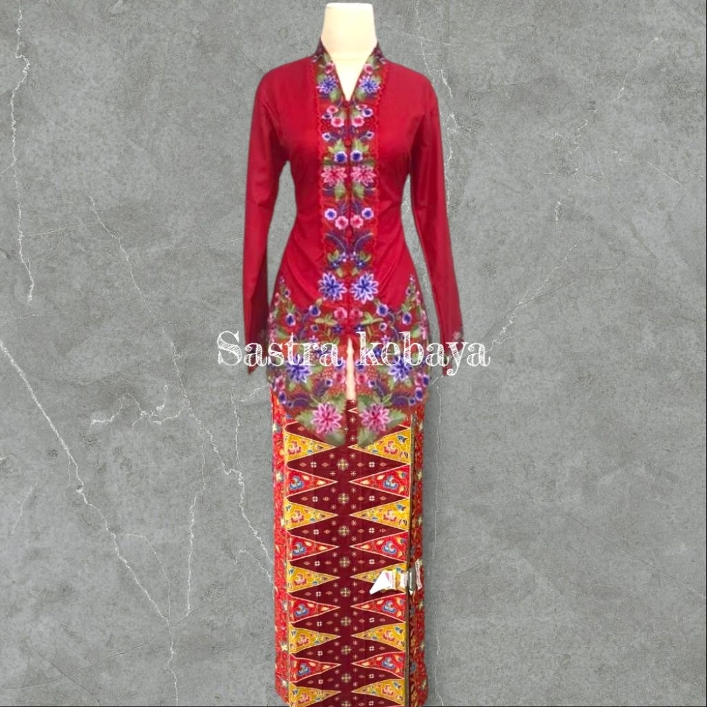 Set Baju Kebaya Encim Dewasa// Kebaya Wanita Lengan Panjang // Baju Encim Katun Bordir // Kebaya Enc