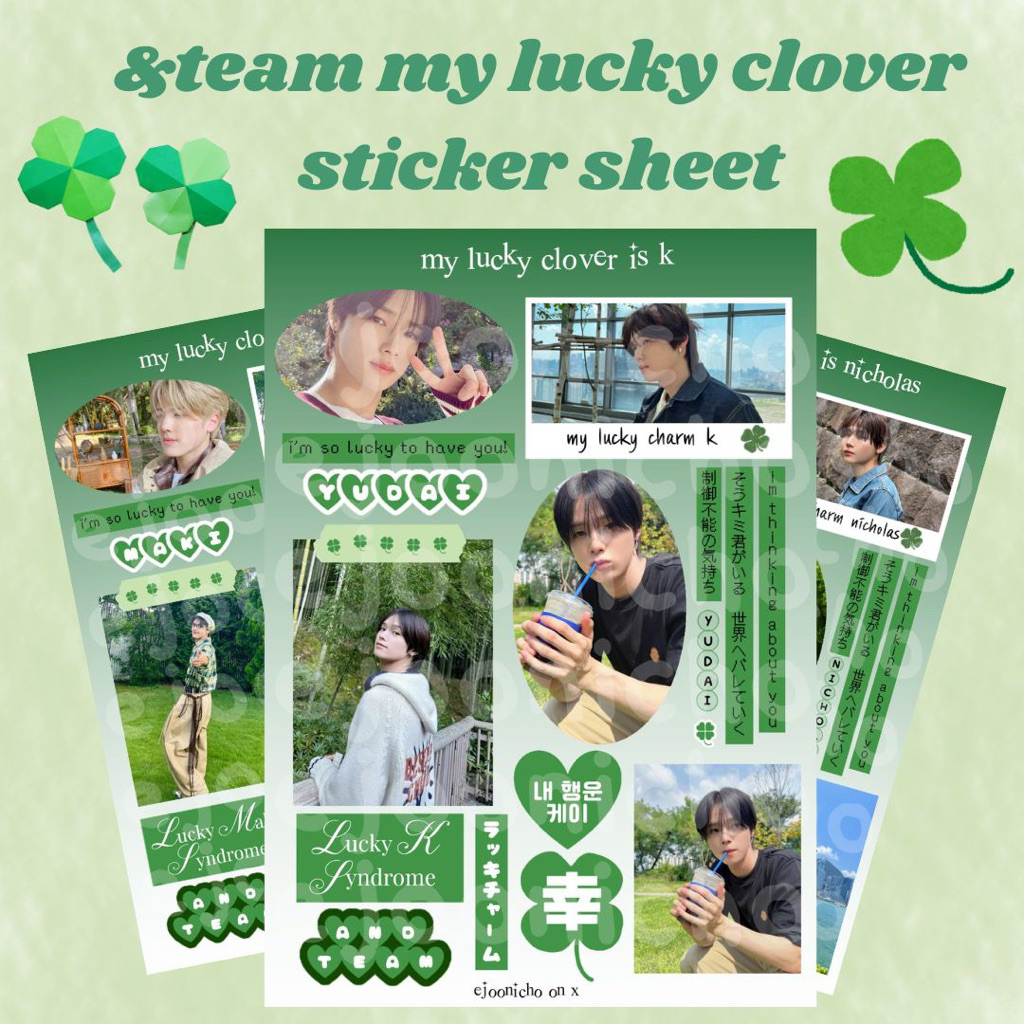 

[READY] &TEAM ANDTEAM My Lucky Clover Sticker Sheet Sticker Pack
