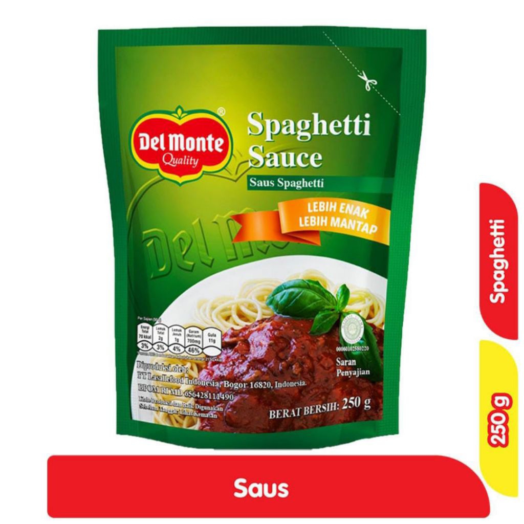

Del monte saus spaghetti 250 gram
