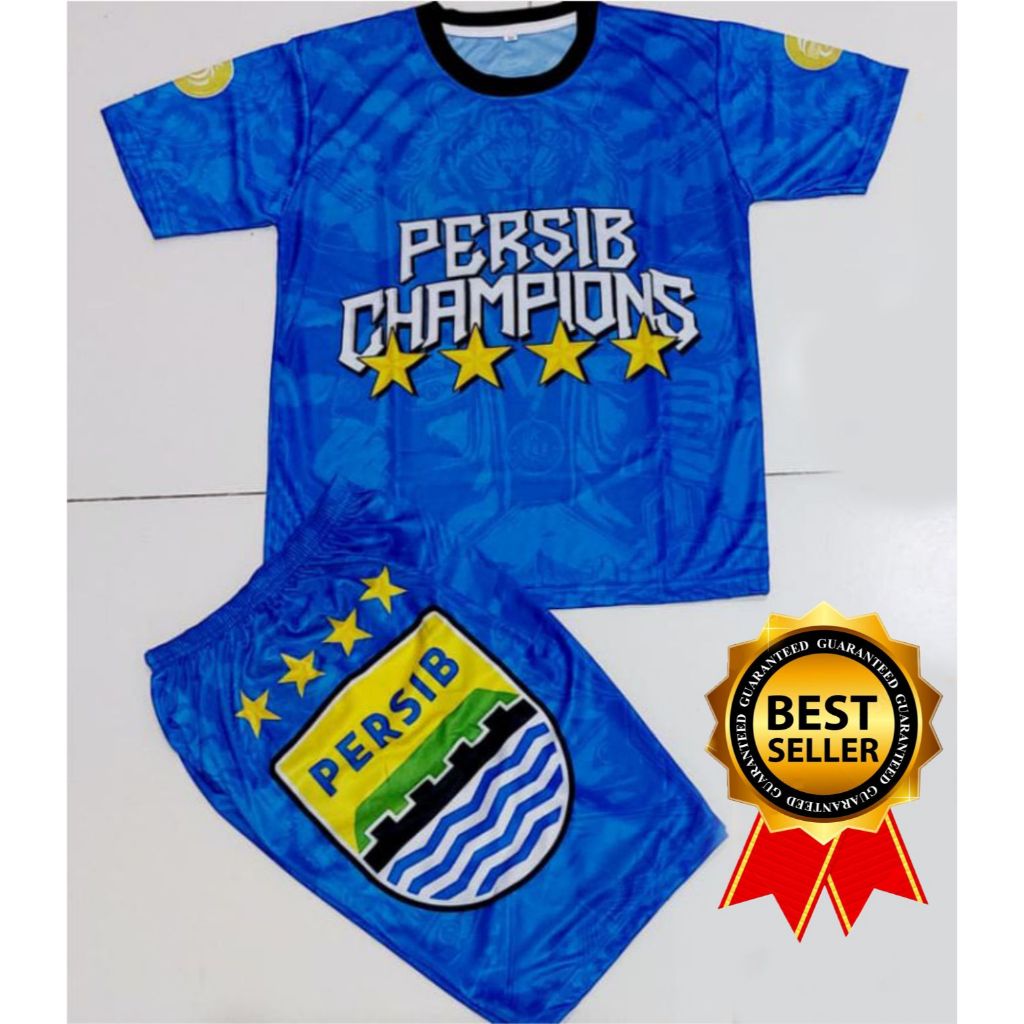 H BAROQAH | setelan persib anak laki laki | setelan persib bintang 4 | Setelan bola anak persib bint