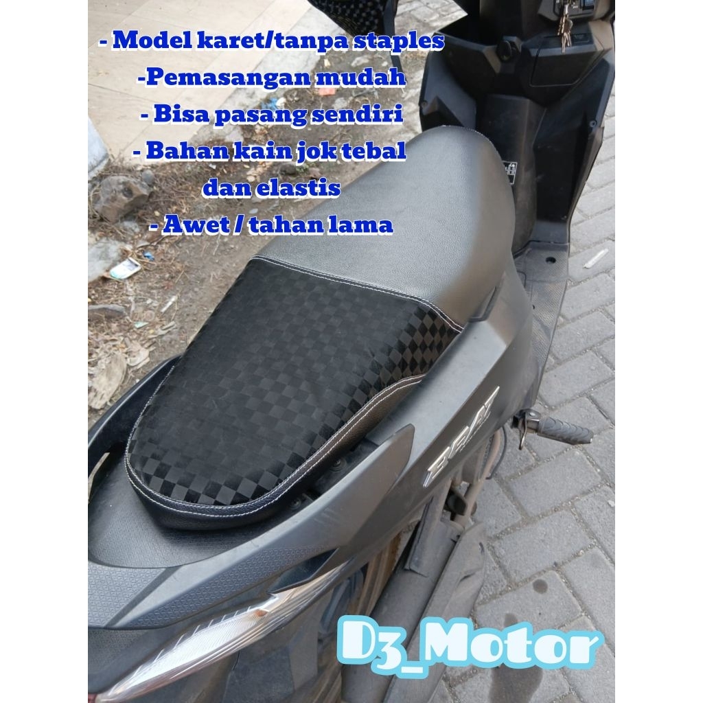 Sarung Jok motor, sadel motor, kulit jok motor, kulit jok motor karet (tanpa staples)