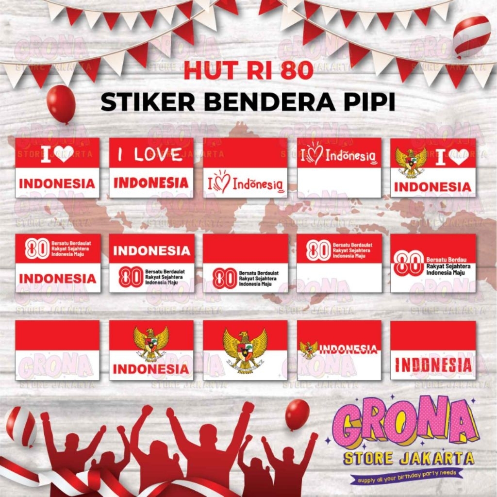 

Stiker Pipi Hut RI / Bendera Pipi Hut RI / STIKER DIRGAHAYU RI