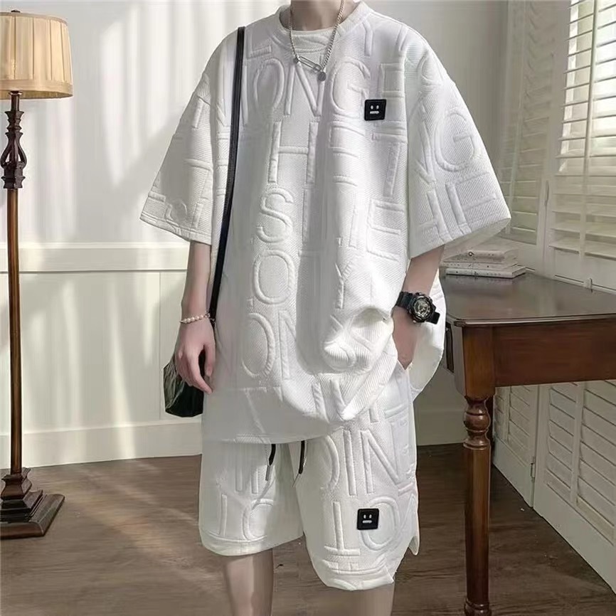 baju setelan pria kaos oversize pria+celana pendek cowok jumbo Setelan Pria Korean Style Kaos Celana