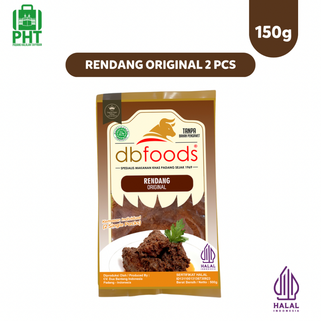 

Rendang DBFOODS Individual 2 Pcs Original 150g Praktis Siap Makan Asli Padang