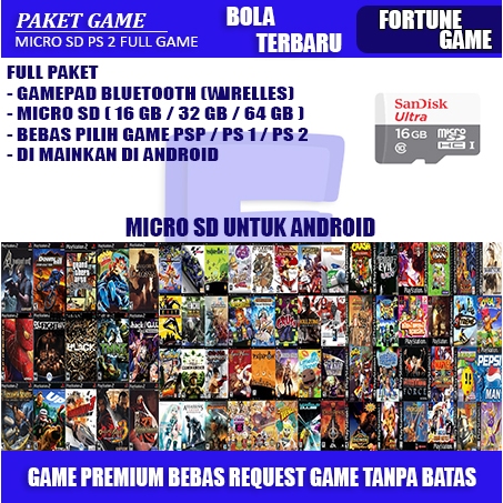 MICRO SD ISI GAME PSP PS1 PS2 DI MAINKAN DI ANDROID FULL GAME LENGKAP