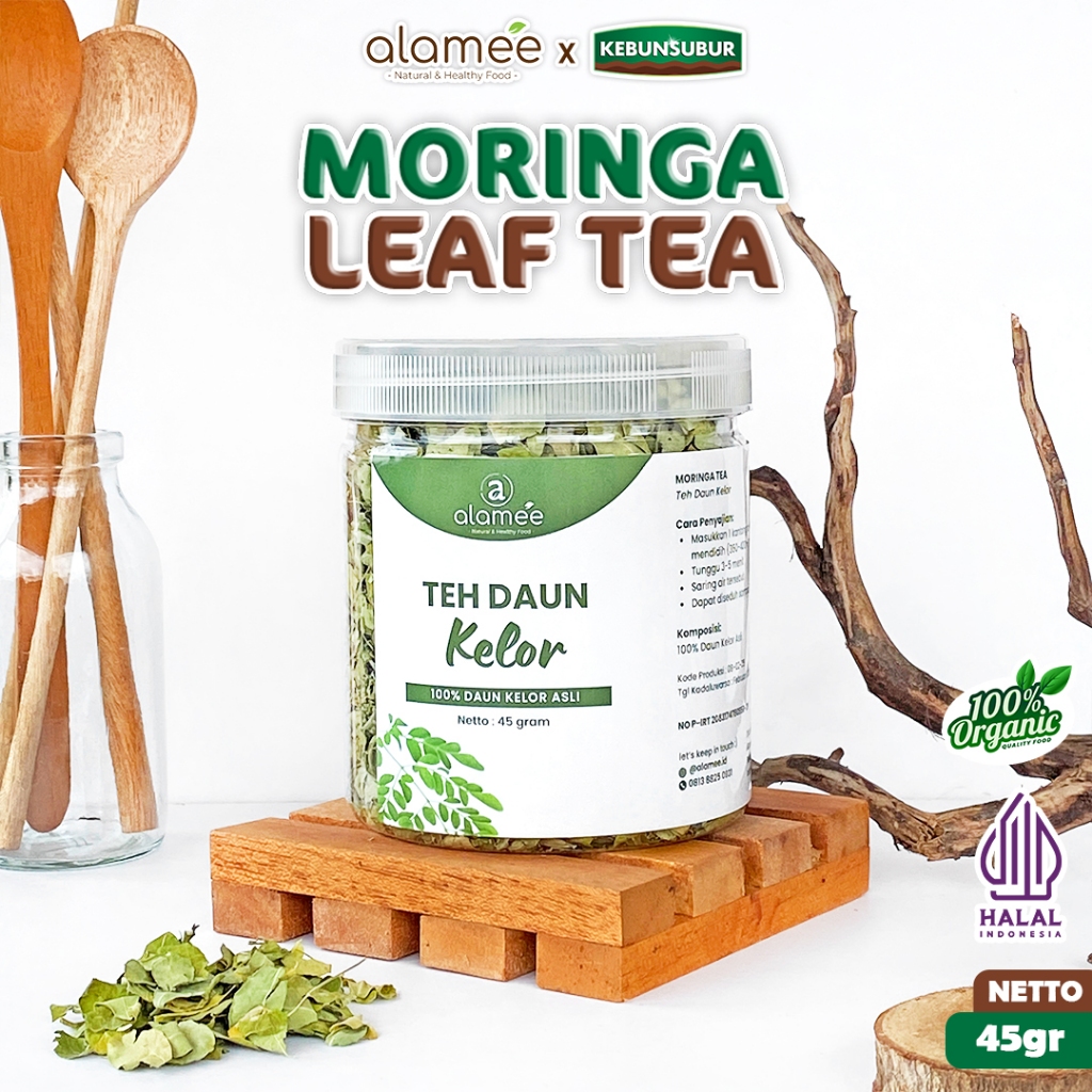

ALAMEE Teh Daun Kelor Moringa Tea Herbal Alami Flower Asli Kering Organik Premium kebunsubur