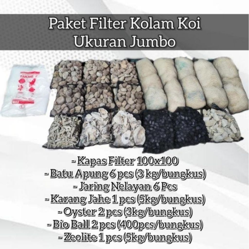 JUMBO BESAR Paket Media Filter Kolam Koi Paket Hemat Siap Pakai Media Filterasi Kolam Ikan Hias