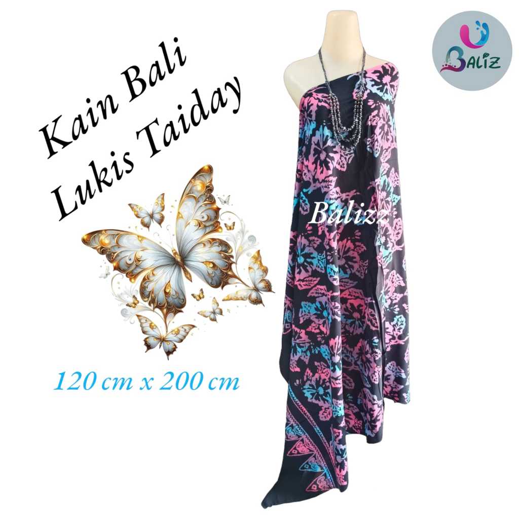 Kain Bali Pantai - Kain Bali Motif Lukis Taiday Jumbo - Sarung Pantai Kainbalizz - Sarung Bali