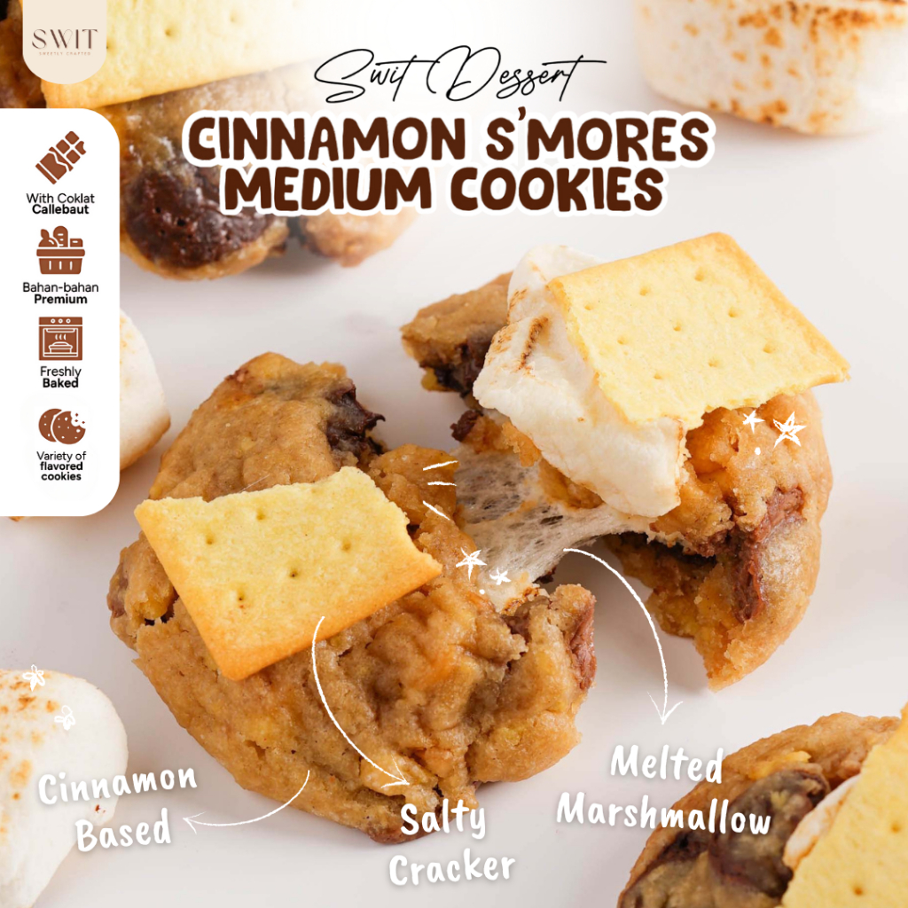 

Soft Medium Cookies Baked Lembut Premium Cinamon S'mores Homade - Snack Premium untuk Hampers, Parcel, atau Oleh-oleh