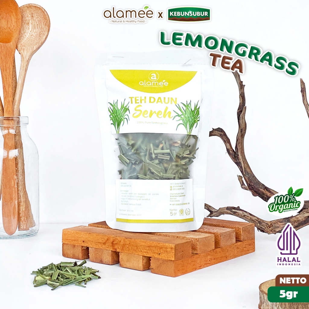 

ALAMEE Teh Daun Sereh Lemongrass Leaf Tea Organik Kering Dried 5gr Premium kebunsubur