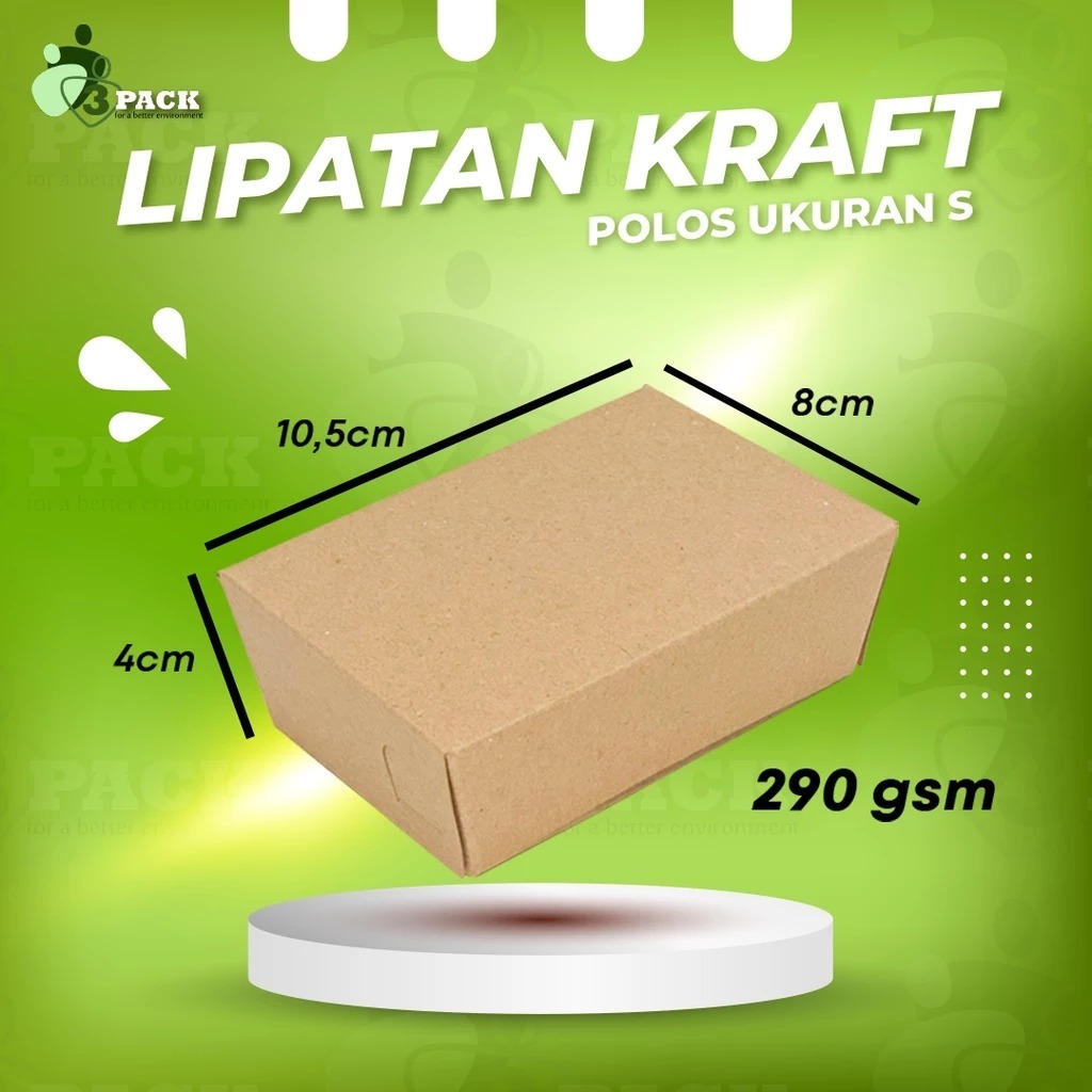 

Box makanan coklat lipatan ukuran S - Lunch box craft lipatan size S