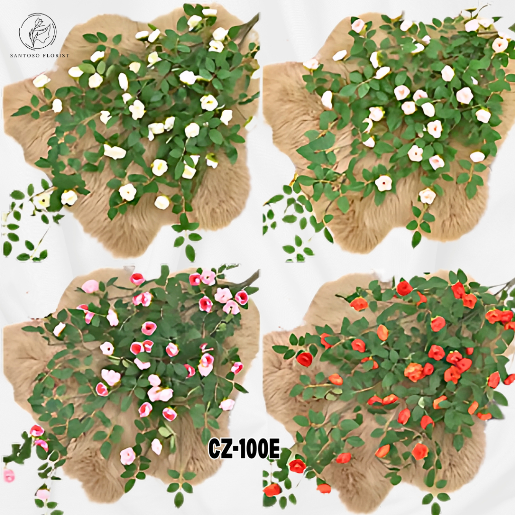 Terlaris Bunga Mawar Rambat Plastik Juntai Gantung Hias Ornamen Pajangan Dekorasi Rumah Dinding /