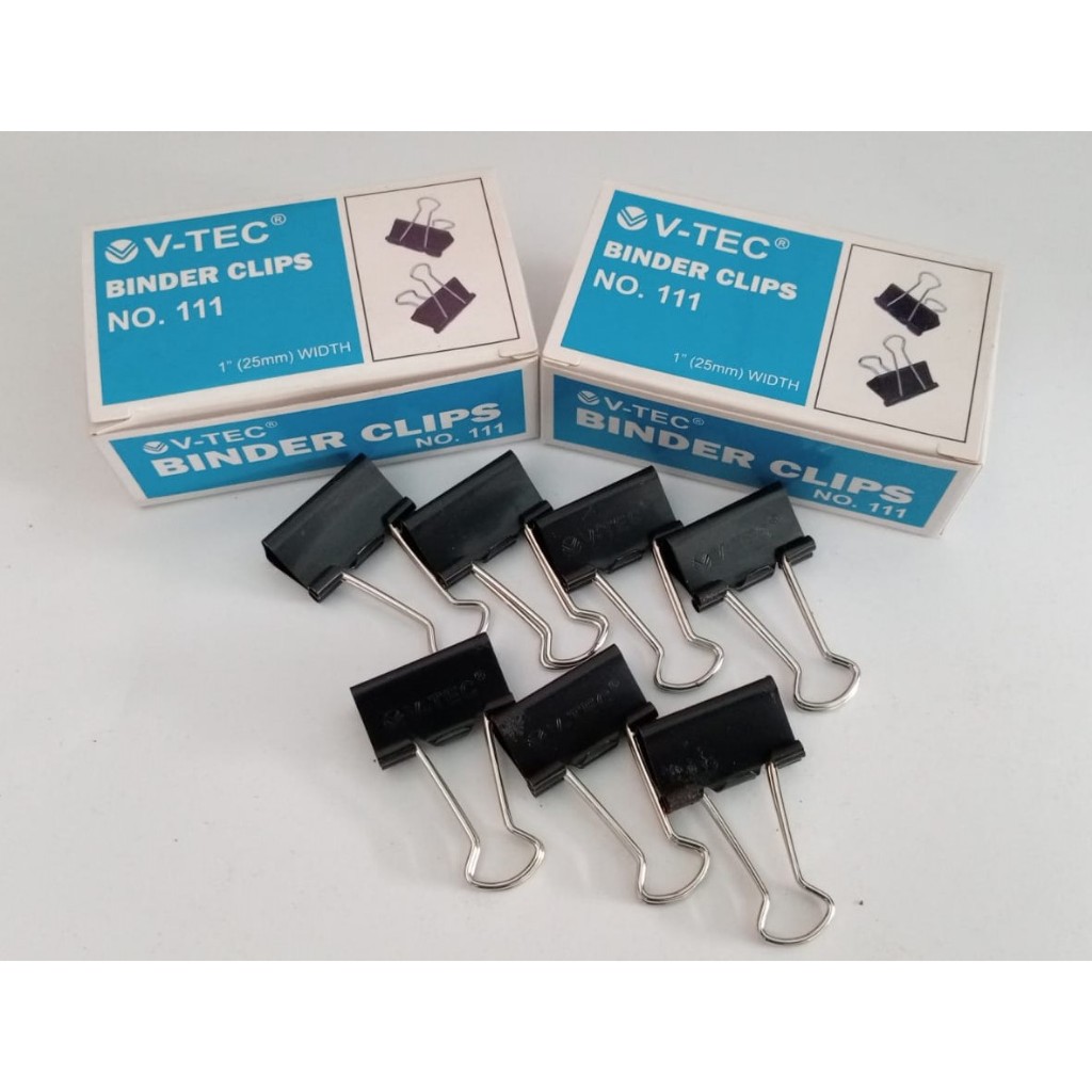 

satu kotak Binder Klip 111 Binder Clips Penjepit Kertas Binder 12pcs V-Tec