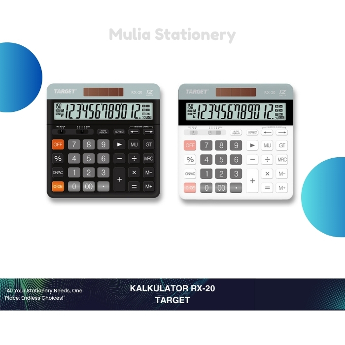 

Kalkulator TARGET RX-20 / Kalkulator 12 Digit | Target Calculator Check & Recheck RX-20 | Perlengkapan Kantor