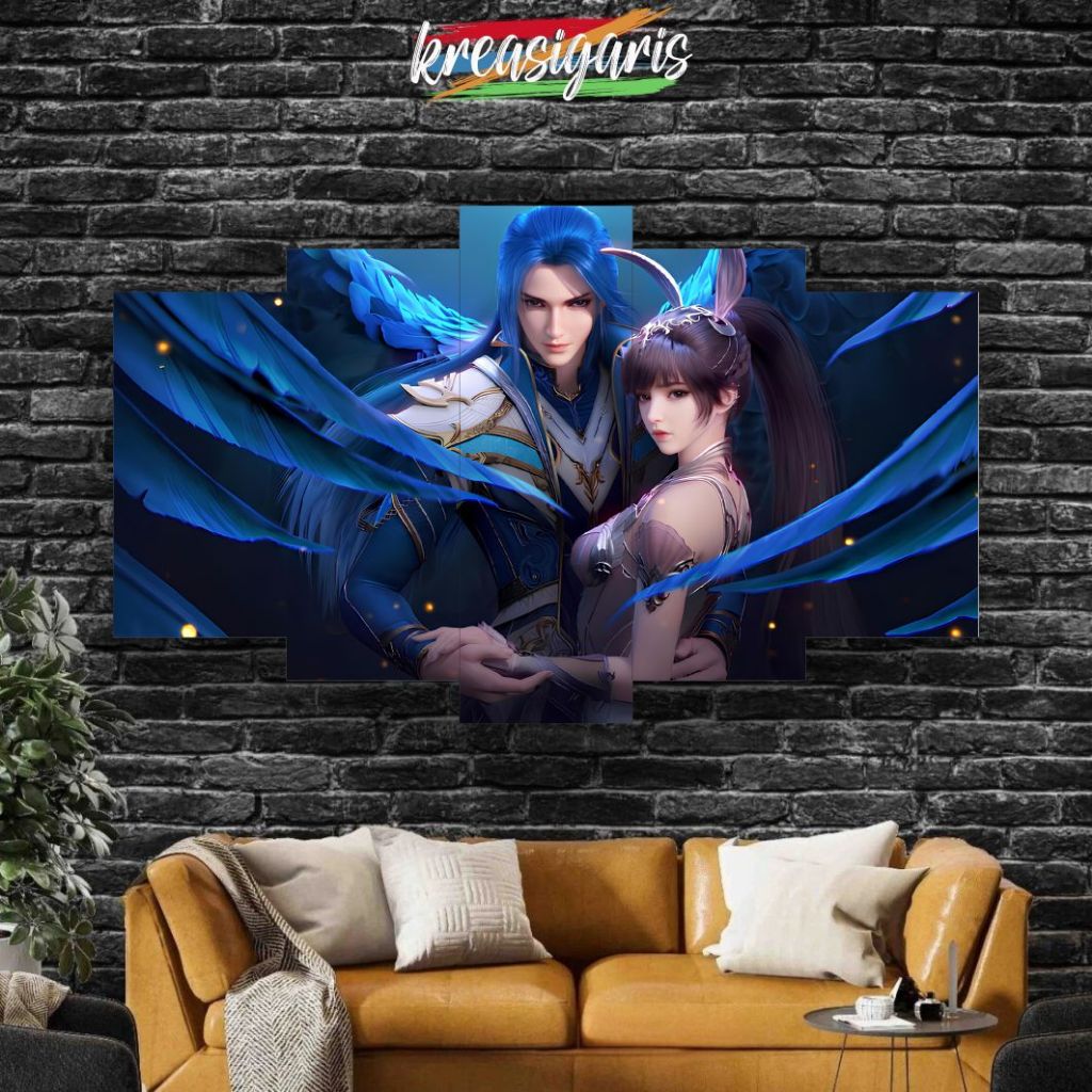 Hiasan Dinding Donghua SOUL LAND 100x60 CM TANG SAN DOULUO DALU I 1 Set Isi 5 Pcs poster I Hiasan Di
