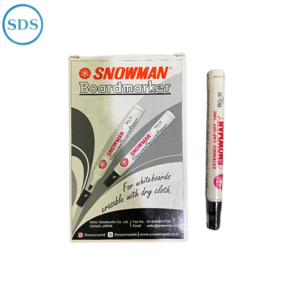 

Spidol White Board / Spidol Boardmarker Snowman BG-12 Hitam