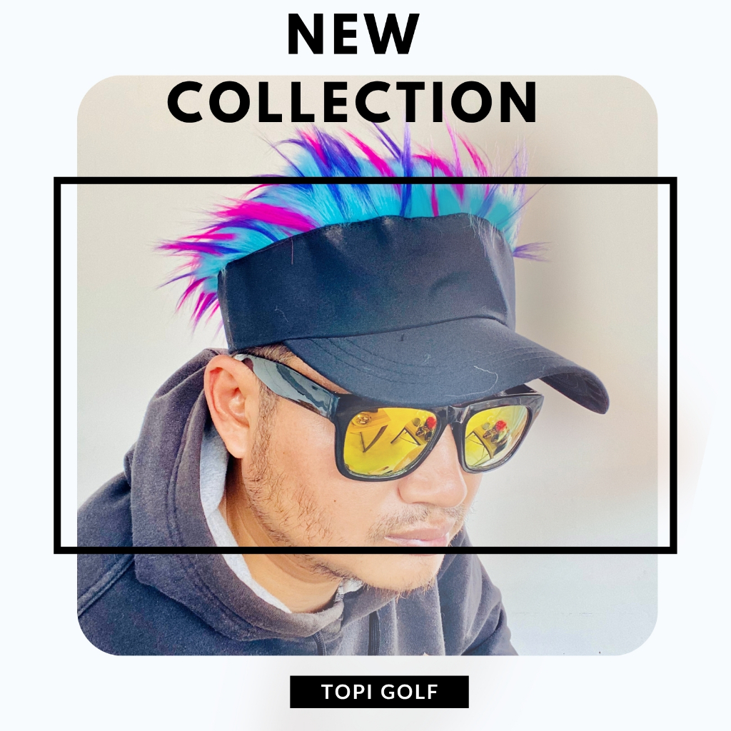 golf stick rambut palsu wig pria wanita anak anak laki laki perempuan cocok aktivitas outdoor