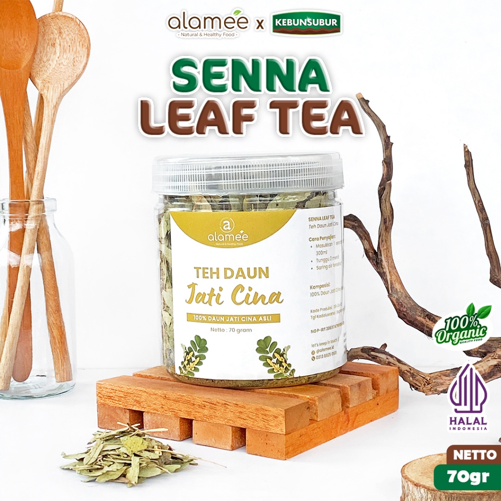 

ALAMEE Teh Daun Senna Jati Cina Leaf Tea Herbal Alami Organik Dried Flower Premium kebunsubur