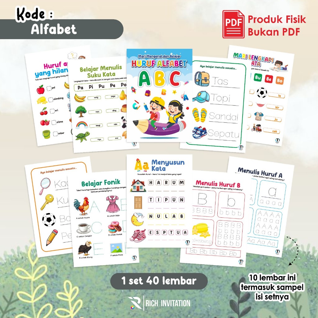 

ACTIVITY BOOK - WORKSHEET EDUKASI AKTIVITAS ANAK - WORKSHEET UKURAN A5 1 SET 40 LEMBAR