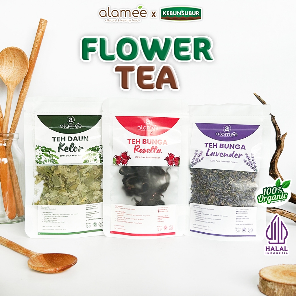 

ALAMEE Teh Jati Cina 5gr Chamomile Bunga Rose Bud Earl Grey Flower Tea Dried Organik kebunsubur