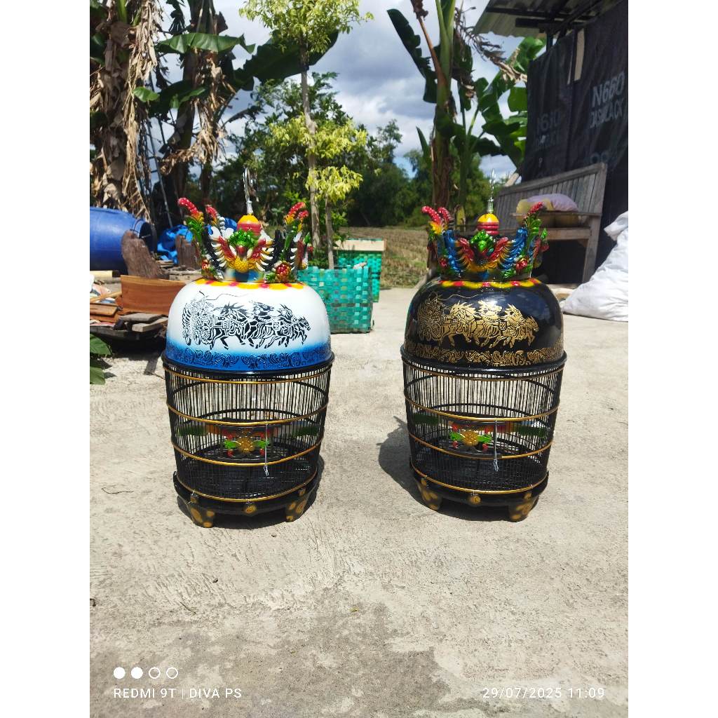 SANGKAR PERKUTUT FIBER MAHKOTA SEMI BARONG SANGKAR KANDANG LOMBA PERKUTUT TEKUKUR FIBER