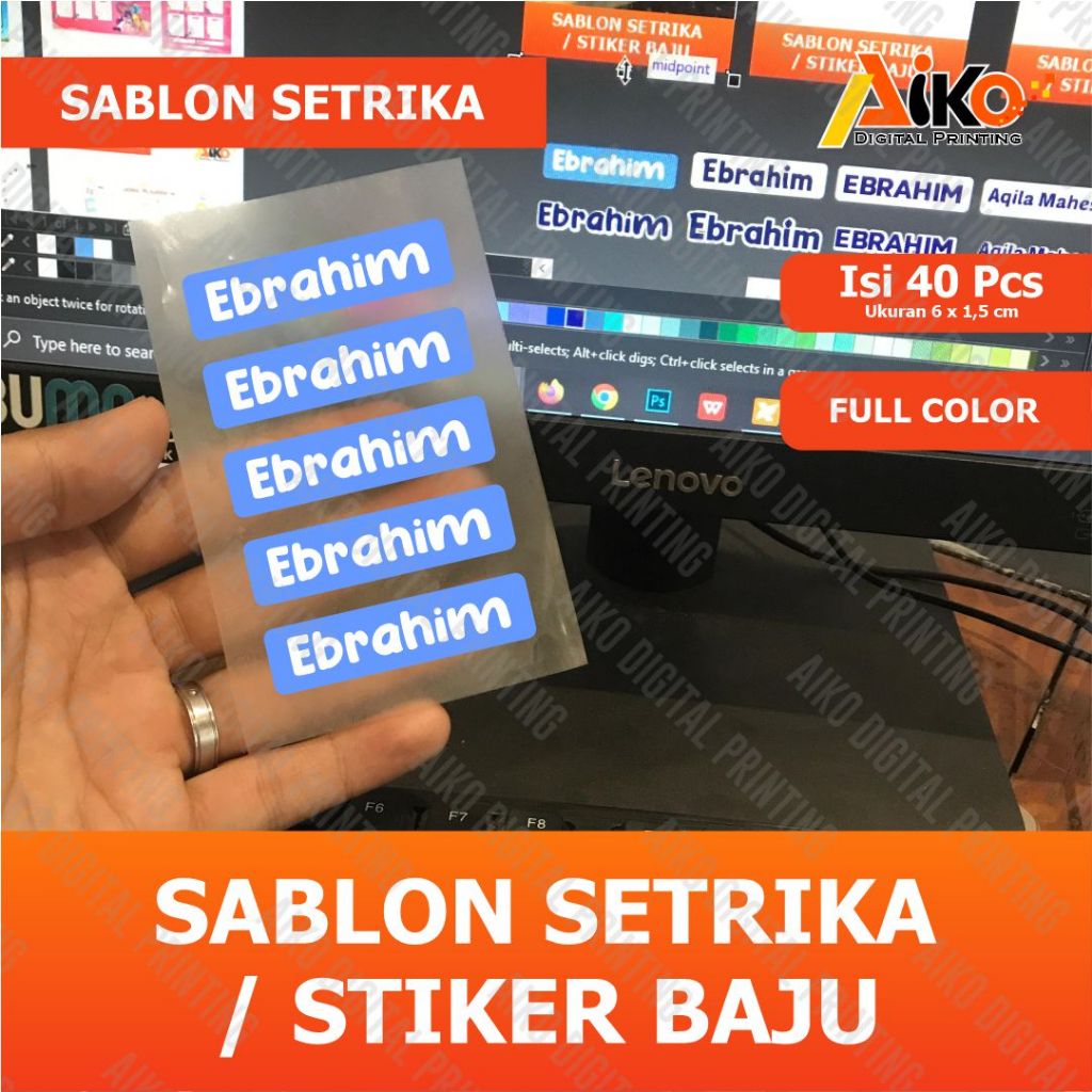 

SABLON SETRIKA BAJU CUSTOM NAMA | SABLON DTF NAMA BAJU | STIKER LABEL NAMA BAJU