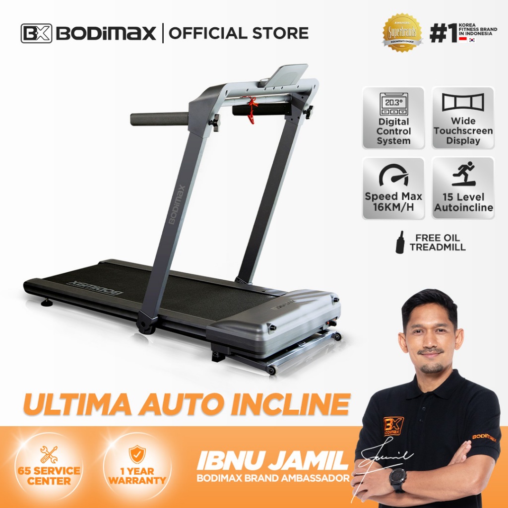 BODIMAX ULTIMA AUTO INCLINE / Treadmill / Auto Incline 15 Level / Max 16KM/H