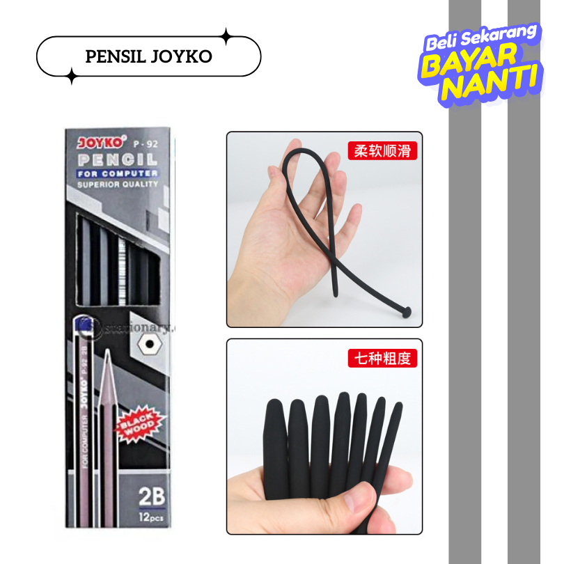 

P-92 Joyko Pensil Ujian 2B Hitam/Pensil joyko hitam