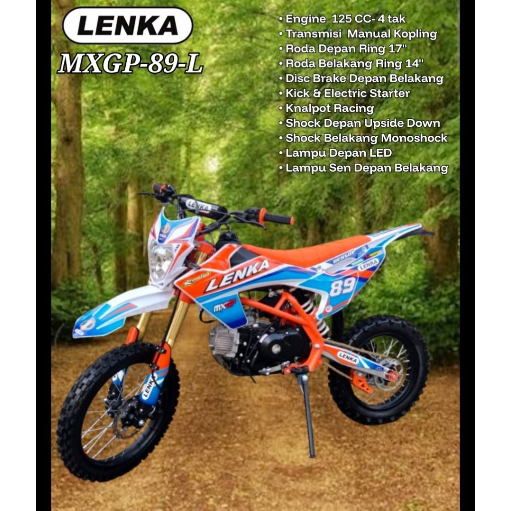 MINI TRAIL LENKA MXGP 89 MXGP 31 MXGP 125 125CC 110CC 50CC  LENKA ADA LAMPU