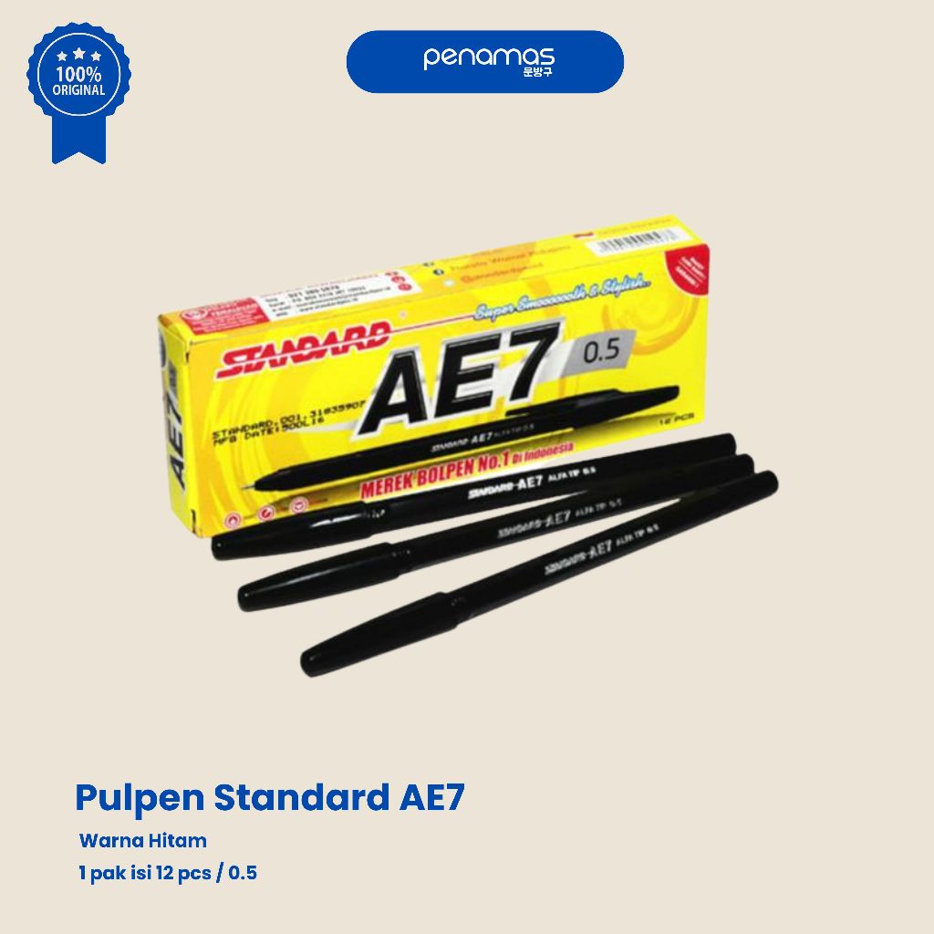 

Pulpen Standard AE7 0.5 / HITAM / BIRU / MERAH / PAK