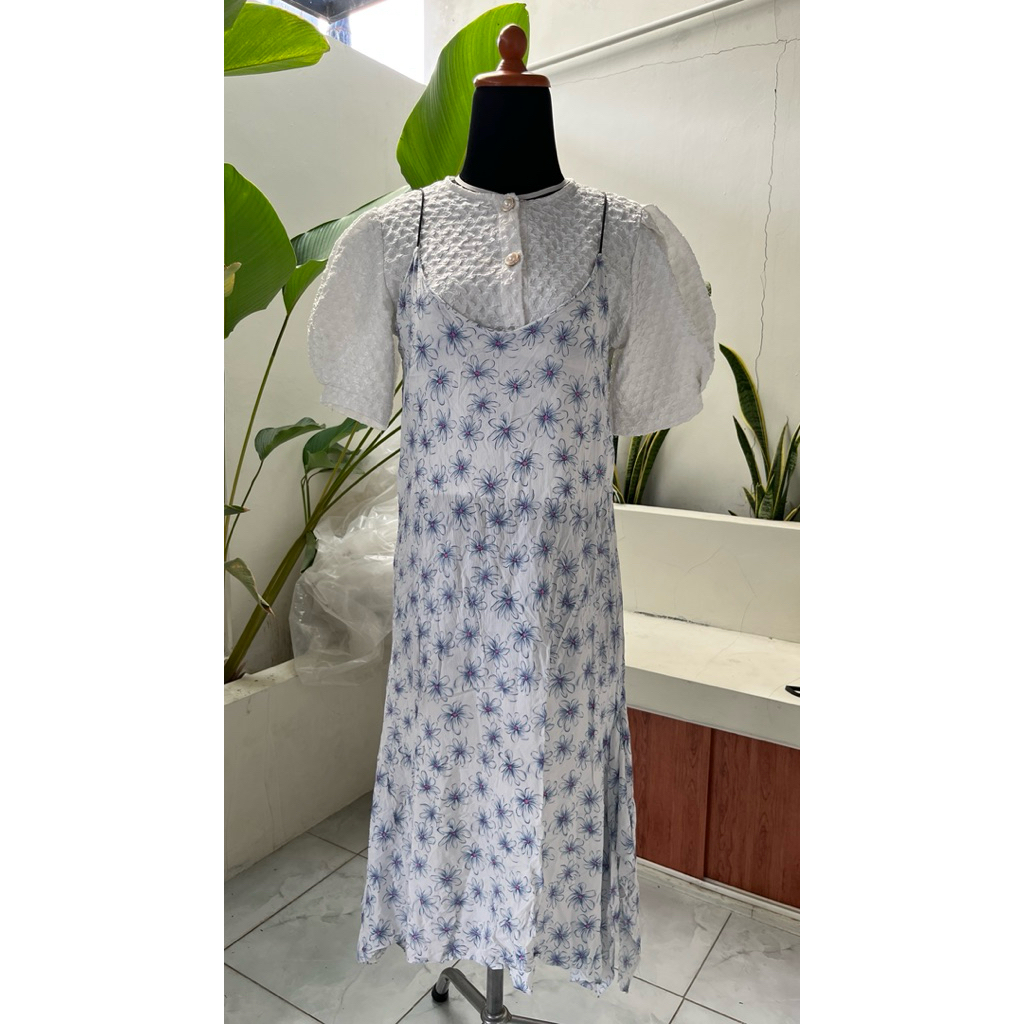 overall vintage bunga-bunga korean style/ overall bunga-bunga lucu korea