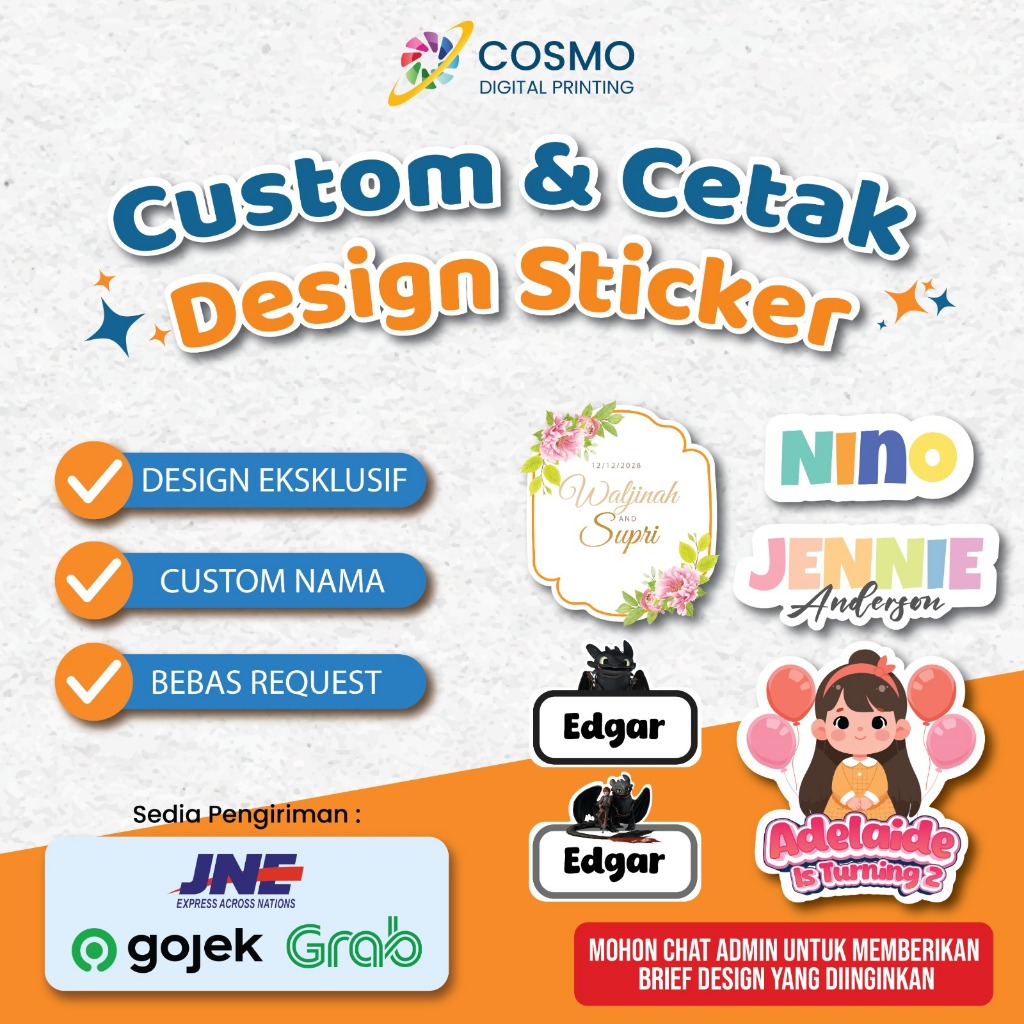

Cetak Sticker - CUSTOM DESIGN SESUAI KEINGINAN - SUDAH KISS CUT