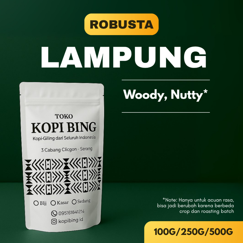 

Kopi Bing Kopi Robusta Lampung 100gr 250gr 500gr