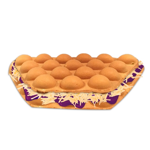 

Egg Waffle Blueberry Cheese - Wafel Bluberry - Wafel blueberi - Egg waffle selai blueberry - Blueberry Spread - Oggio egg waffle