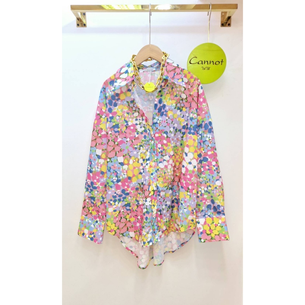 Kemeja Wanita Lengan Panjang Cannot 001 Motif Bunga Floral Casual Style Import Bangkok Bkk