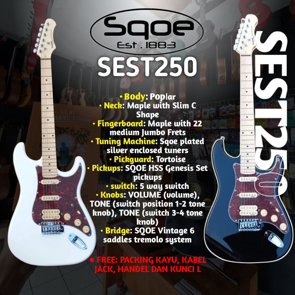 GITAR ELEKTRIK SQOE SEST250 GITAR STRATOCASTER SQOE SEST250 GITAR SQOE ELEKTRIK