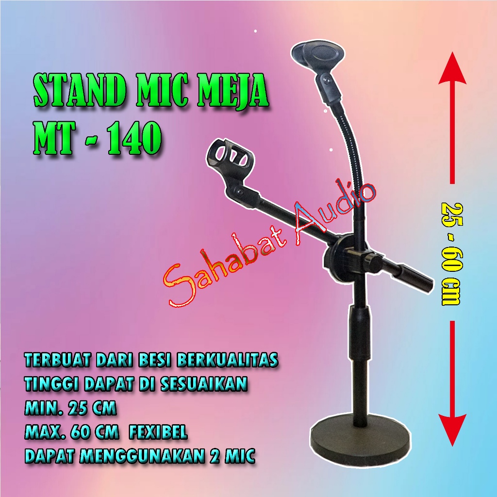 Stand Mic Meja MT 140 / Microphone Stand MT-140 Stand Mic Meja Pendek / Tripot Microphone Fleksibel