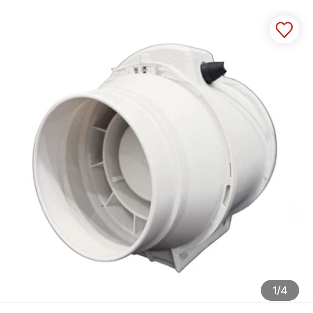 Krisbow 6 Inci Blower Inline Duct Fan - Putih