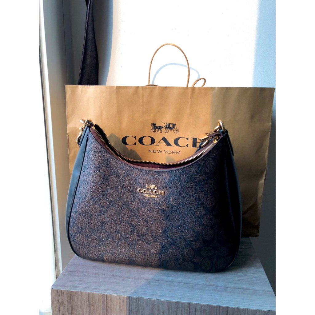 coach teri hobo bag (black & brown)