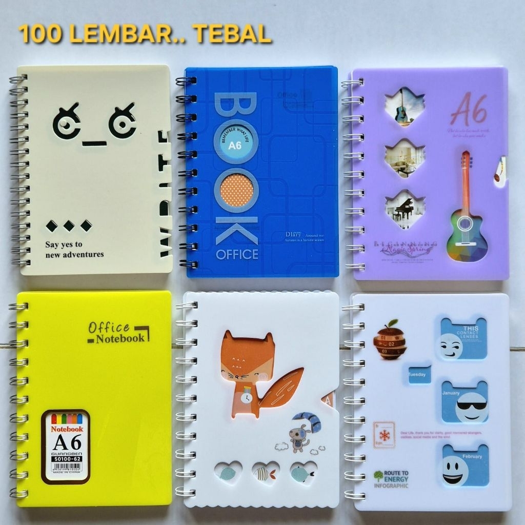 

Buku Spiral Notebook A6 TEBAL (100 Lembar)