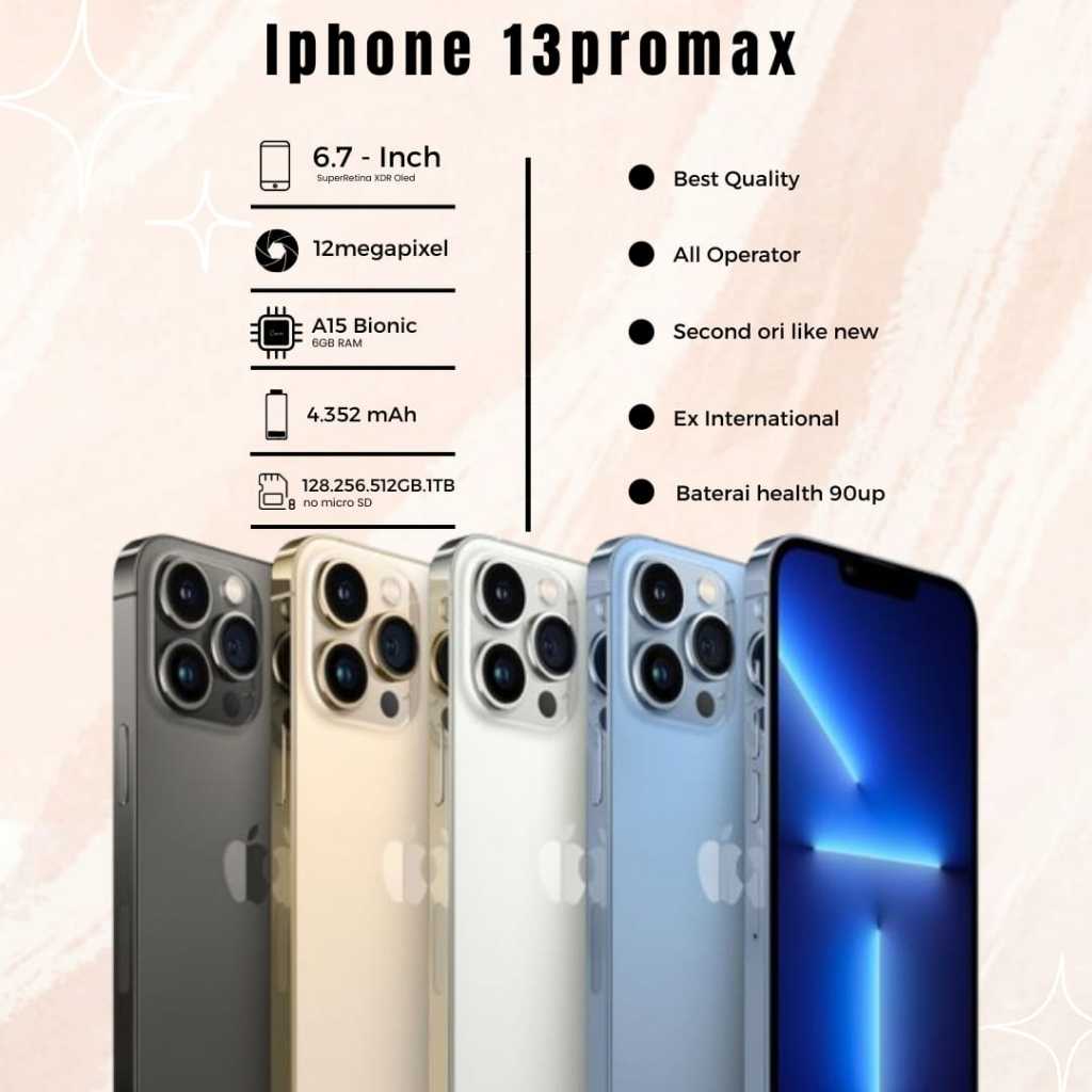 iPhone 13 Pro max Second original 128GB/256GB/512