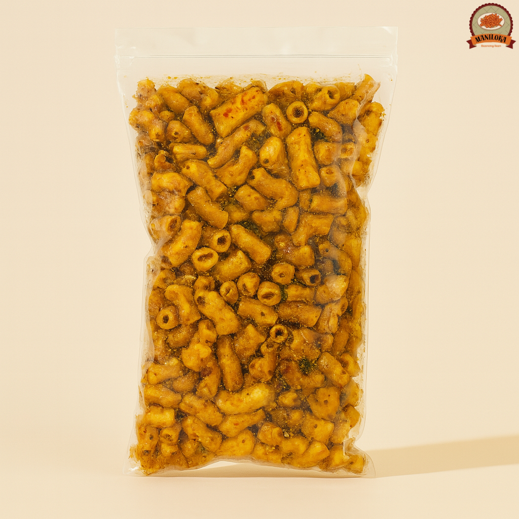 

Makaroni Bantet Rendang 250gr Daun Jeruk Semi Mekar Snack Makroni