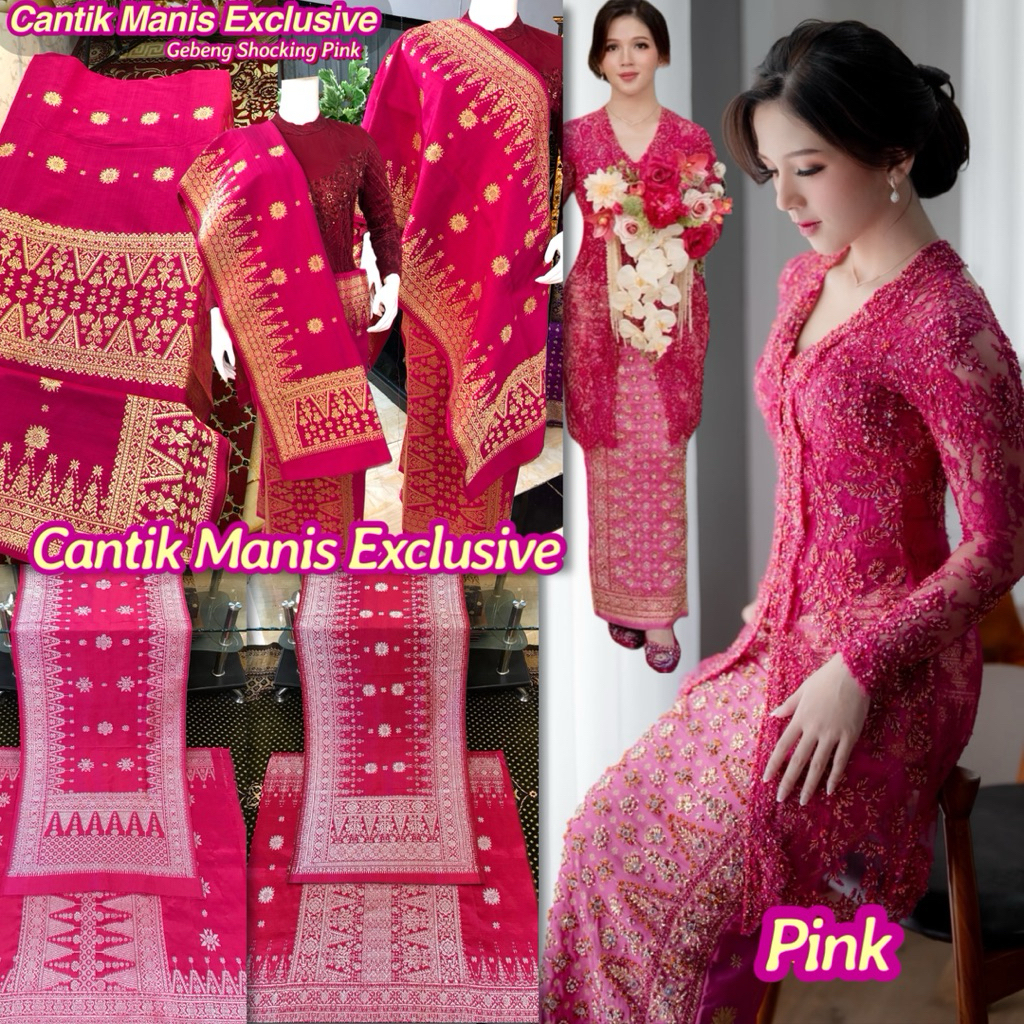 Songket Cantik Manis Exclusive Pink & Magenta / Songket tenun asli palembang / ilham songket palemba