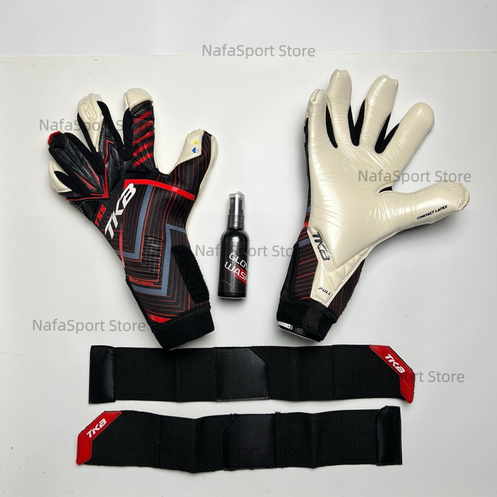 SARUNG TANGAN KIPER TKB FORSTE  3.0 EXPLOSION  RED BLACK ORIGINAL 2025 FREE SABLON NAMA   TKB FORSTE