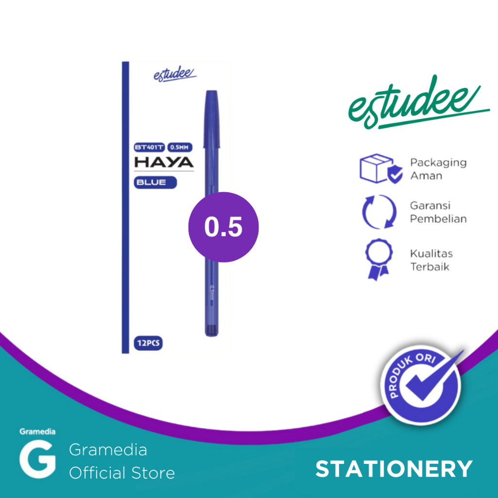 

Gramedia Pettarani - BALLPOINT ESTUDEE HAYA 0.5MM BLUE SET 12PCS