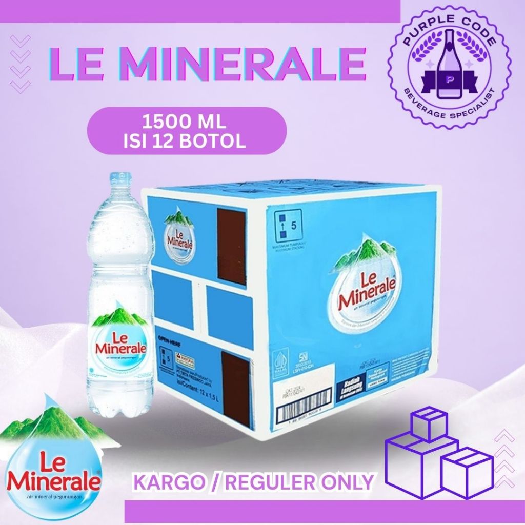 

(KARGO / REGULER) Le Minerale 1500ml DUS isi 12 botol Per Karton dan 600ml Isi 24 Pcs Per Karton - READY Lemineral Air Minum Kemasan Botol Minuman Kardus