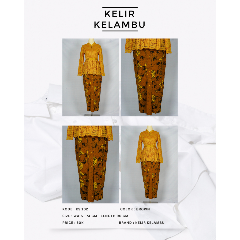 Sewa Rok Bawahan Kebaya Vintage Jawa Brown