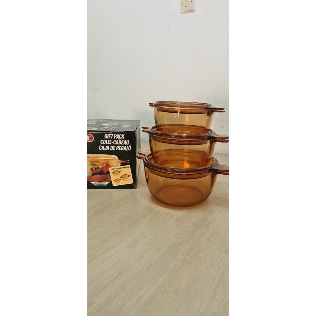 Panci kaca visions set, panci kaca premium, panci kaca premium, saucepan original, bisa masak diatas