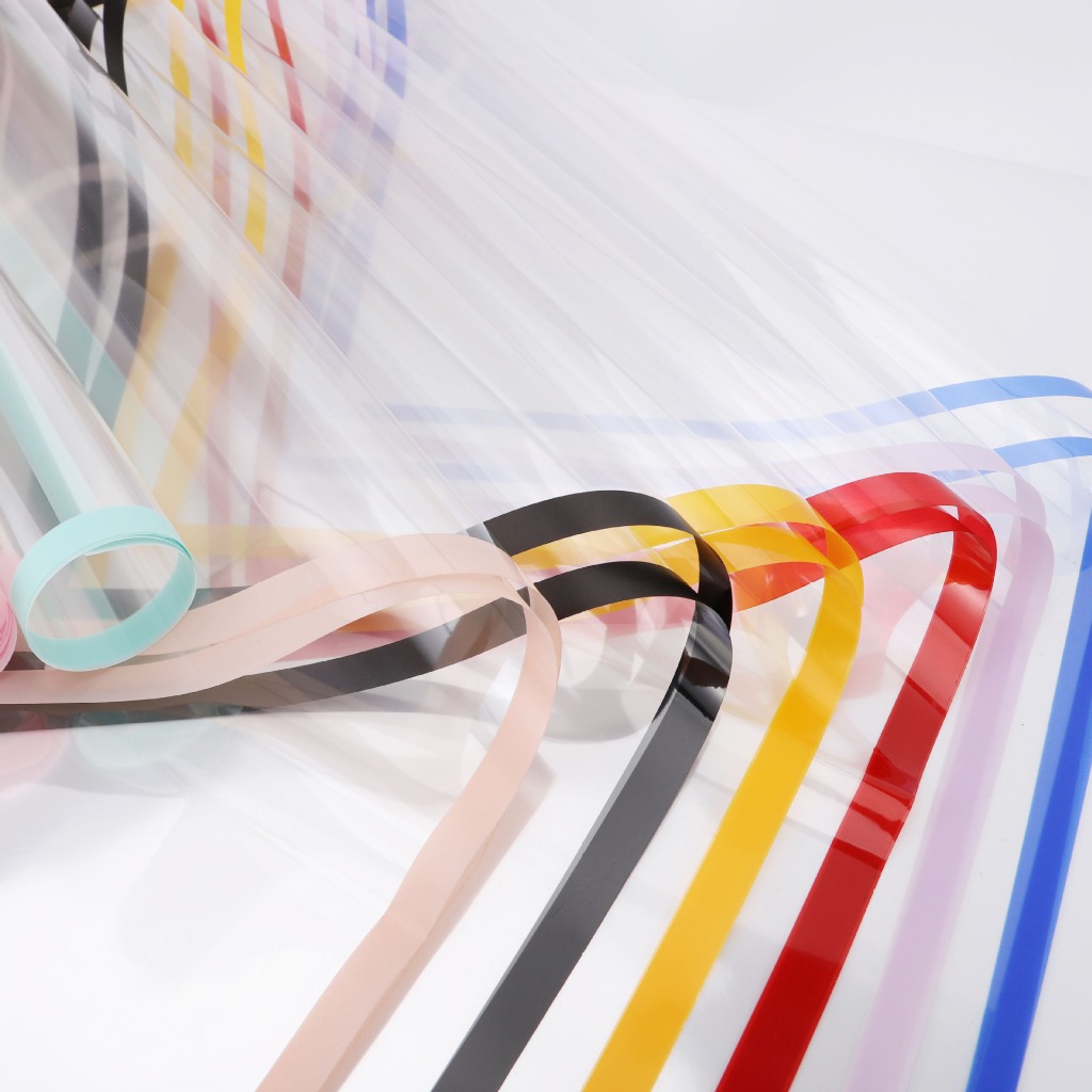 

(20 LEMBAR) Cellophaner full transparant list color / wrapping flowers clear